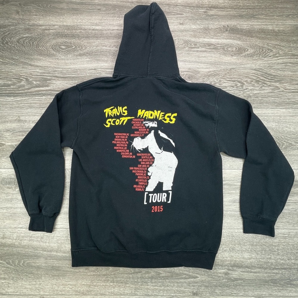 Travis Scott Sweatshirt Mens Medium Black Madness Rodeo Tour Hoodie Hip Hop Trap